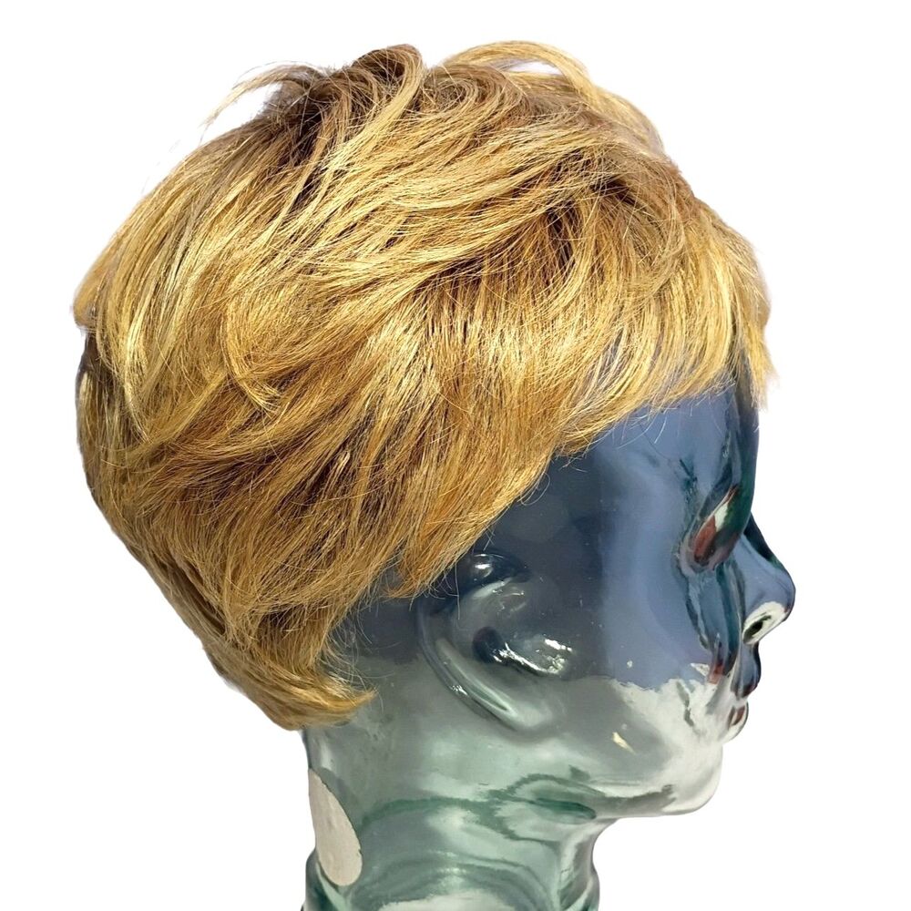 Raquel Welch Short Strawberry Blonde Rooted Synthetic Wig Open Wefts Average